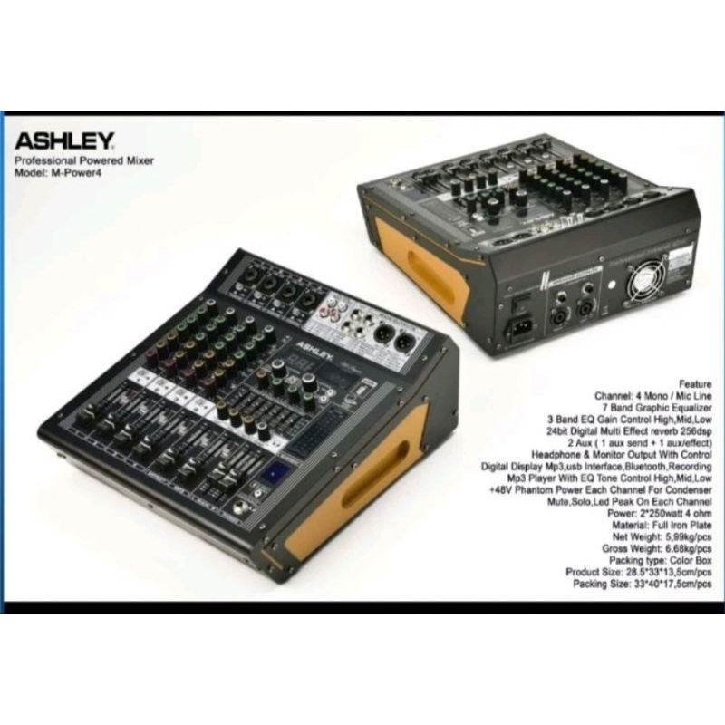 power mixer audio ASHLEY M-POWER4 4CH 4 channel original garansi resmi