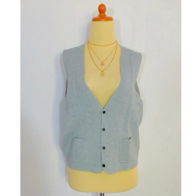 Atasan Outer blouse blus model vest rompi vintage lengan kutung bahan knit rajut premium import moti