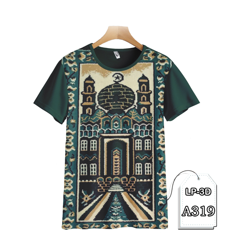 KAOS MUSLIM KEREN | SAJADAH MASJID VIRAL | T-SHIRT 3D PREMIUM Terbaik Murah Keren
