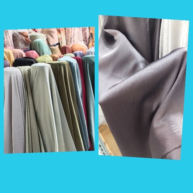 Kain CRADENZA polos silk/ bahan kain polos cradenza silk, blues,hijau,gamis dll