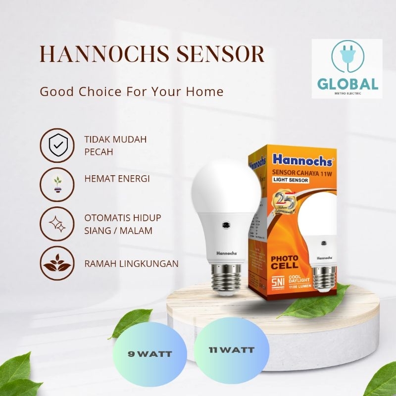 Hannochs Sensor Cahaya / Lampu Sensor Cahaya Hannochs 9w, 11w