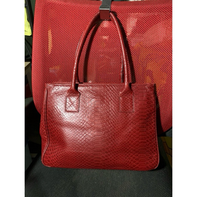 Preloved tas kulit motif ular