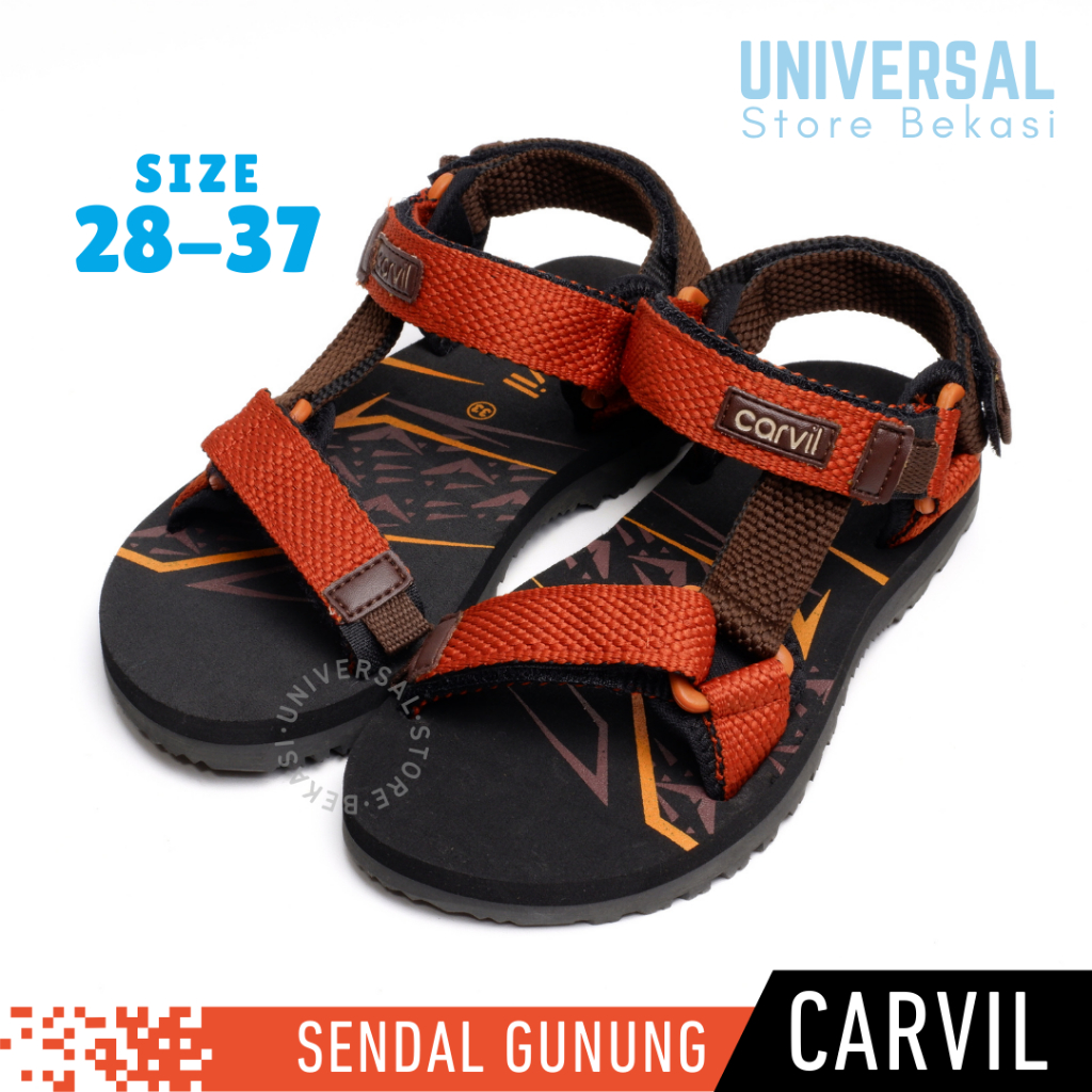 Sandal Gunung Anak Laki Laki Kecil Cowok Carvil Umur 5 6 10 11 12 13 Tahun Size 28-37 Outdoor Anti A