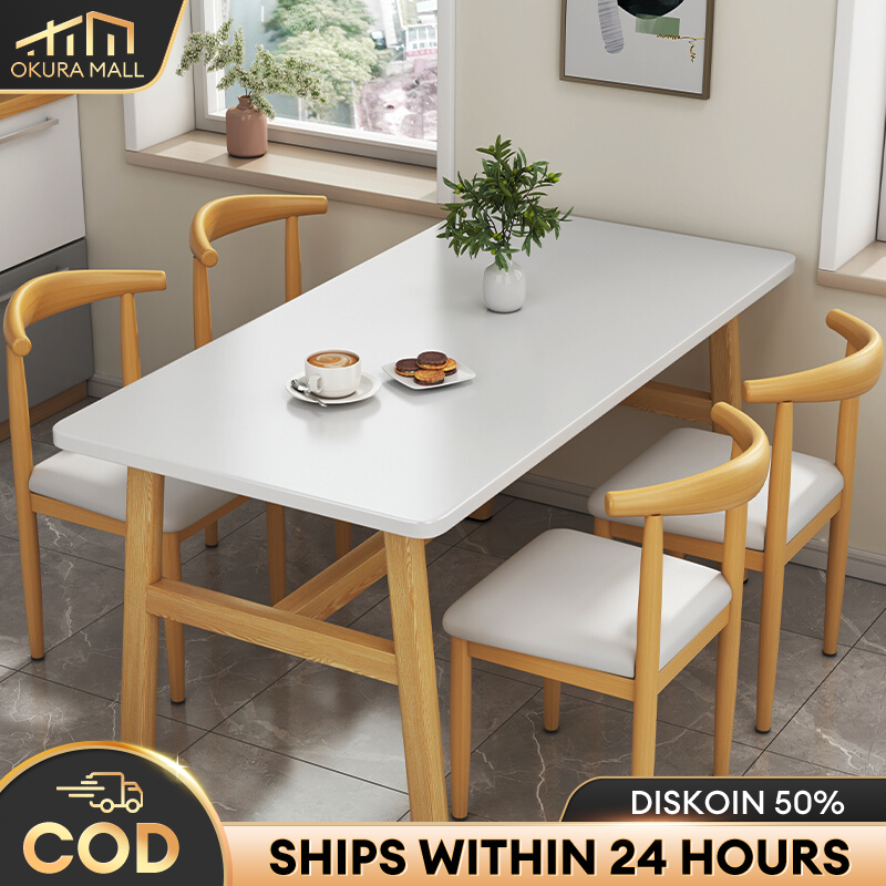 【Kayu Solid 】Meja Makan Minimalis Meja Makan Murah Meja Makan Kayu Solid