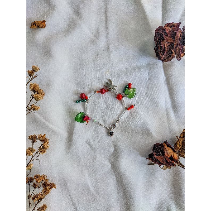 Bracelet Beads Gelang Manik/Tali giok Tali serut/Aesthetic bracelet Inisial/Ghibli bracelet