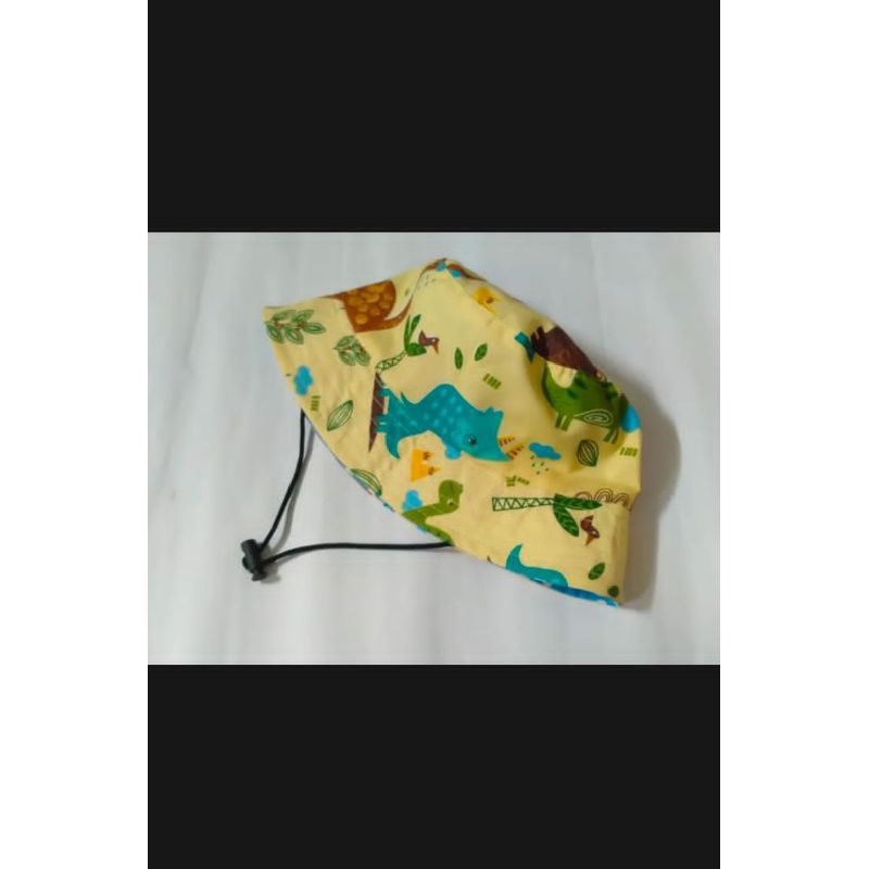 topi bucket hat tali anak motif dino//topi bucket hat tali anak karakter //topi bucket anak laki lak