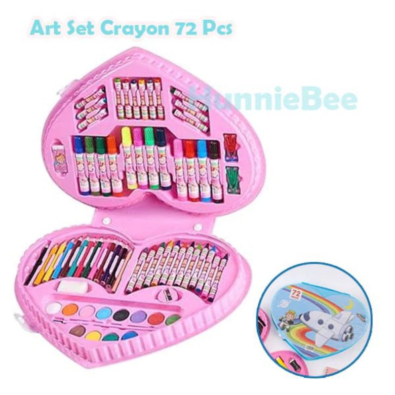 

SG88 pencil warna Crayon Art set 72 Pcs Kotak Love Heart Shape