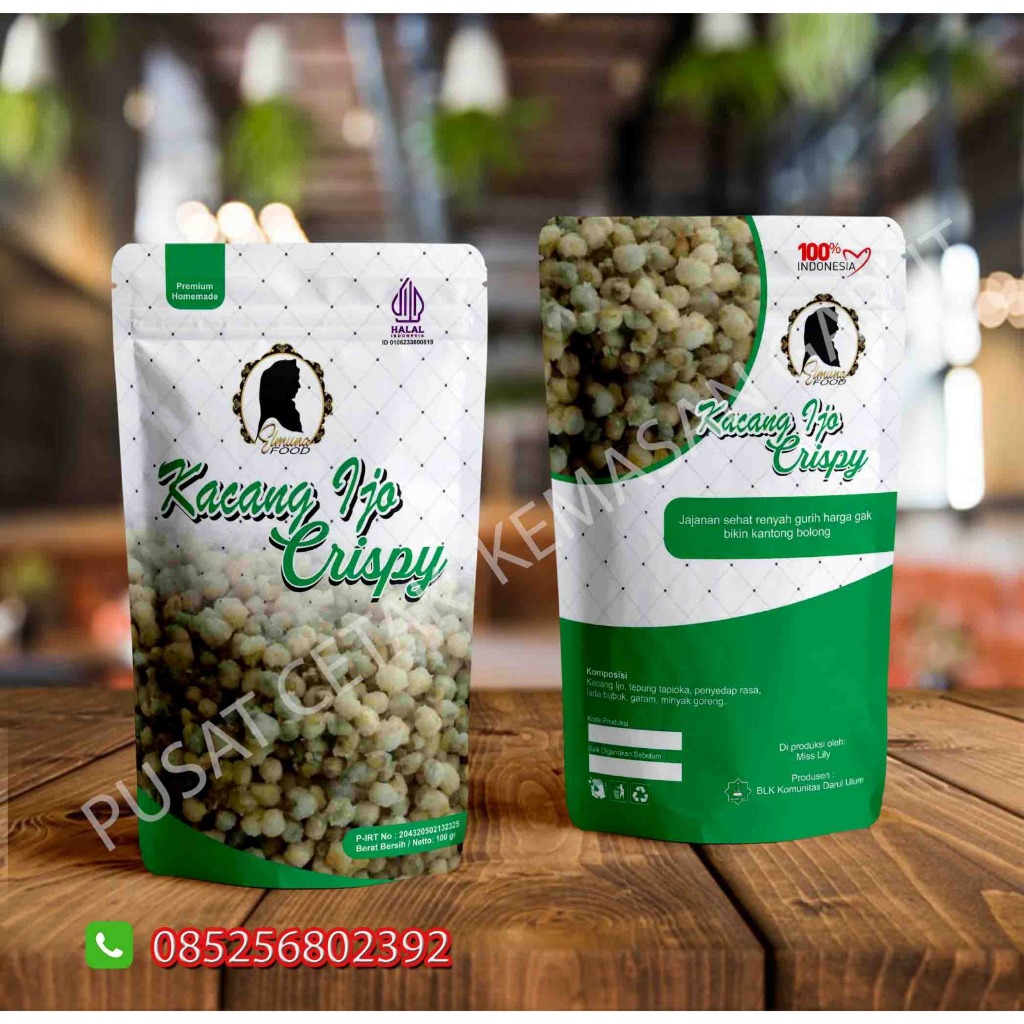 GP - Standing Pouch Ukuran 22cm Custom Kemasan Full Printing Minimal Order 500pcs / Kemasan Pouch / 