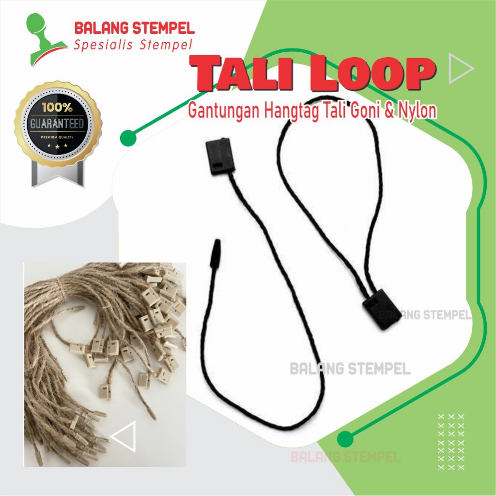 

Tali Loop Hangtag label Loop Pin Lock String Nylon goni