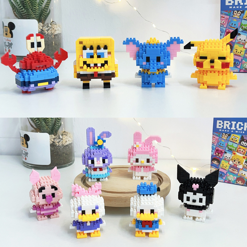 Mainan Balok Susun  BRICK MINI / Block Kartun Toy Brick Karakter Kartun Mini Block Hadiah Lucu Maina