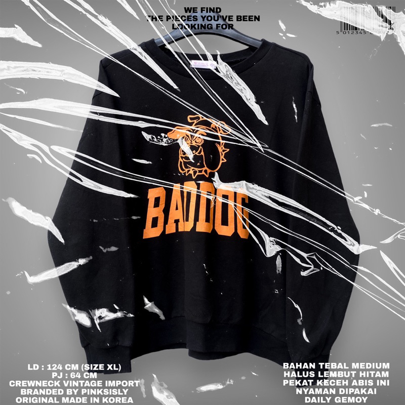 PINKSISISLY ORIGINAL/BULLDOG SWEATER/OVERSIZE CREWNECK/GRAPHIC SWEATER/IMPORT SWEATER/OVERSIZE BALON