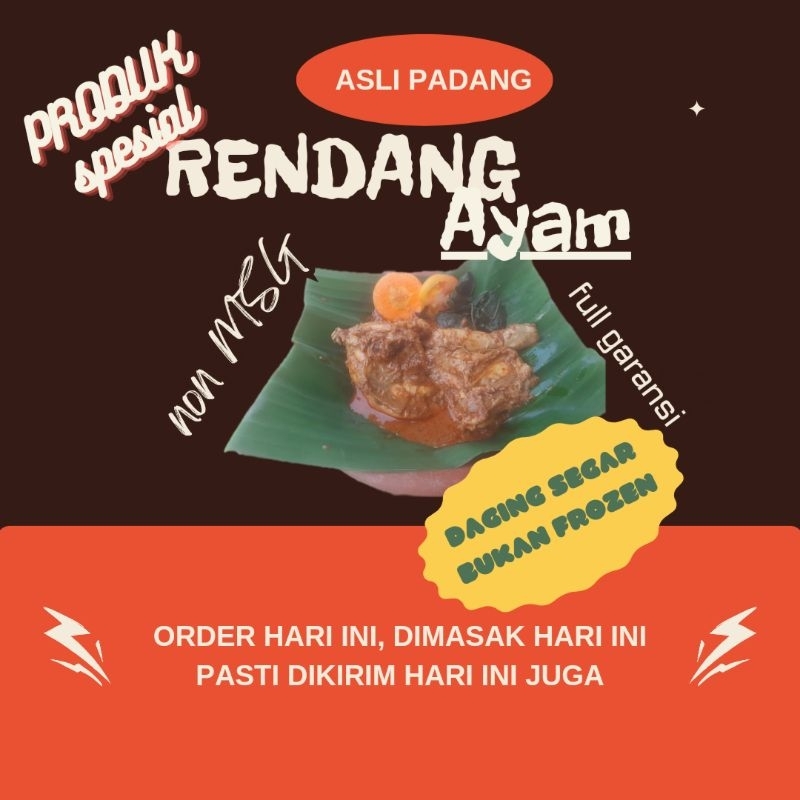 

Lauk Rendang Ayam Asli Minang Padang 50gr Bumbu Rendang Daging Ayam Khas Minang Padang