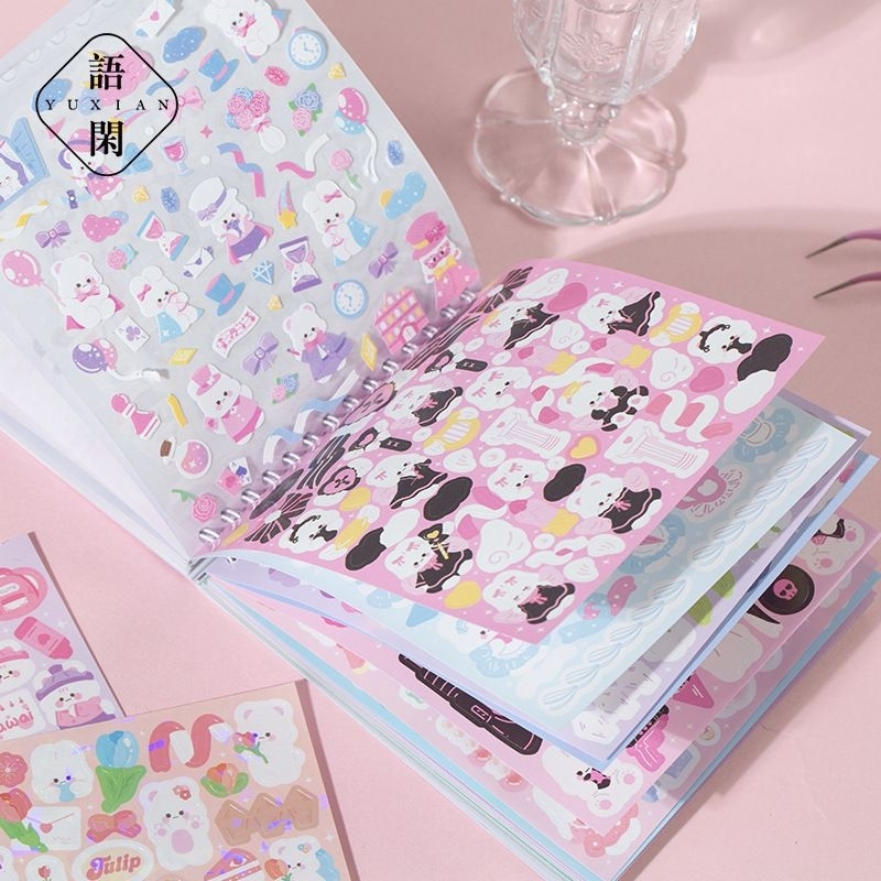 

[WindHeart] 60 lembar stickers book cute rabbit stickers books