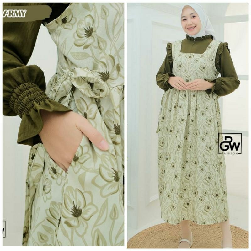 READY HUMAIRA VOL.2 OVERALL MIDI DRESS ORI RGW FASHION
