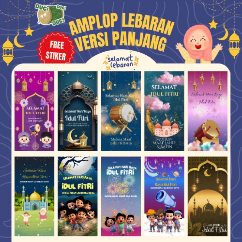 

[Free Sticker] Amplop Panjang THR Lebaran 2024 Aesthetic Limited Edition Full Colour Premium Tebal