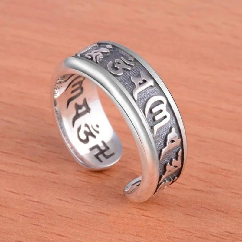 Cincin Mantra Budha Keberuntungan ( Kecil Adjustable )