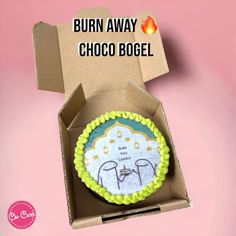 

CHO-CWEET BURN AWAY BOGEL | Moni Size | CHOCOLATE Coklat Valentine | Burn Away Cake | Flamming Cake | Coklat Viral