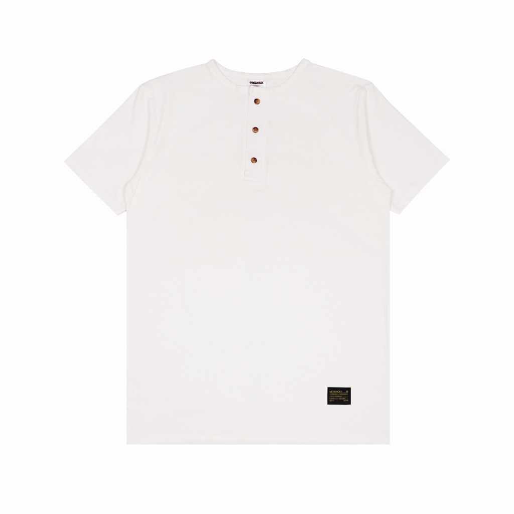 MORWICK - Kaos Short Sleeve Lengan Pendek Pria - Polos Kancing Trigger Pendek - Putih