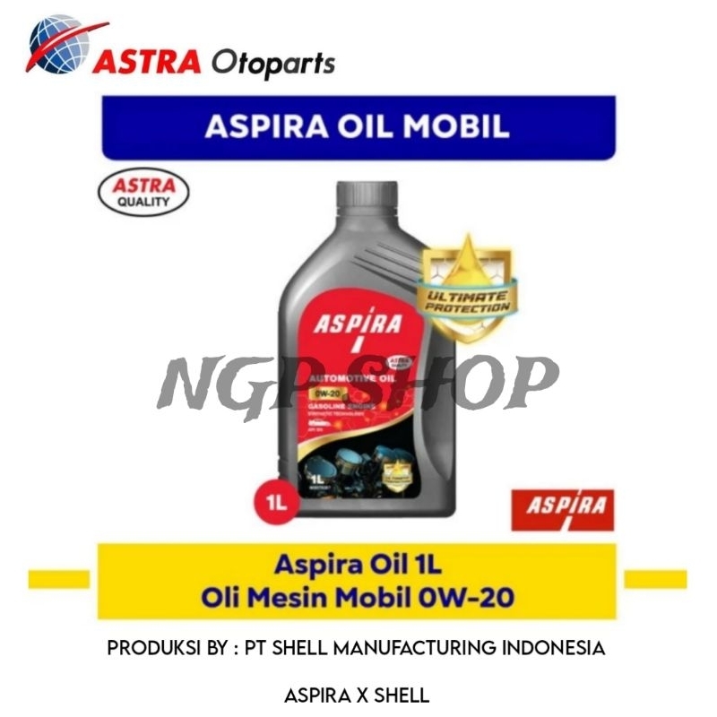 Oli Mobil Aspira - 0W-20 API SN Oli Mesin Aspira - Tahan Panas