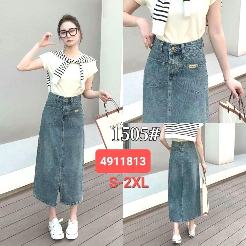 MIDI JEANS SKIRT IMPORT BKK