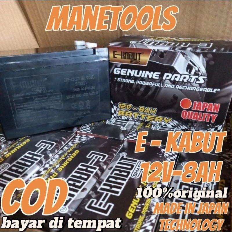 ORIGINAL ACCU/AKI/BATERAI SPRAYER E-KABUT SMART 12V-8AH/20HR UNTUK MESIN SEMPROT ELEKTRIK CES