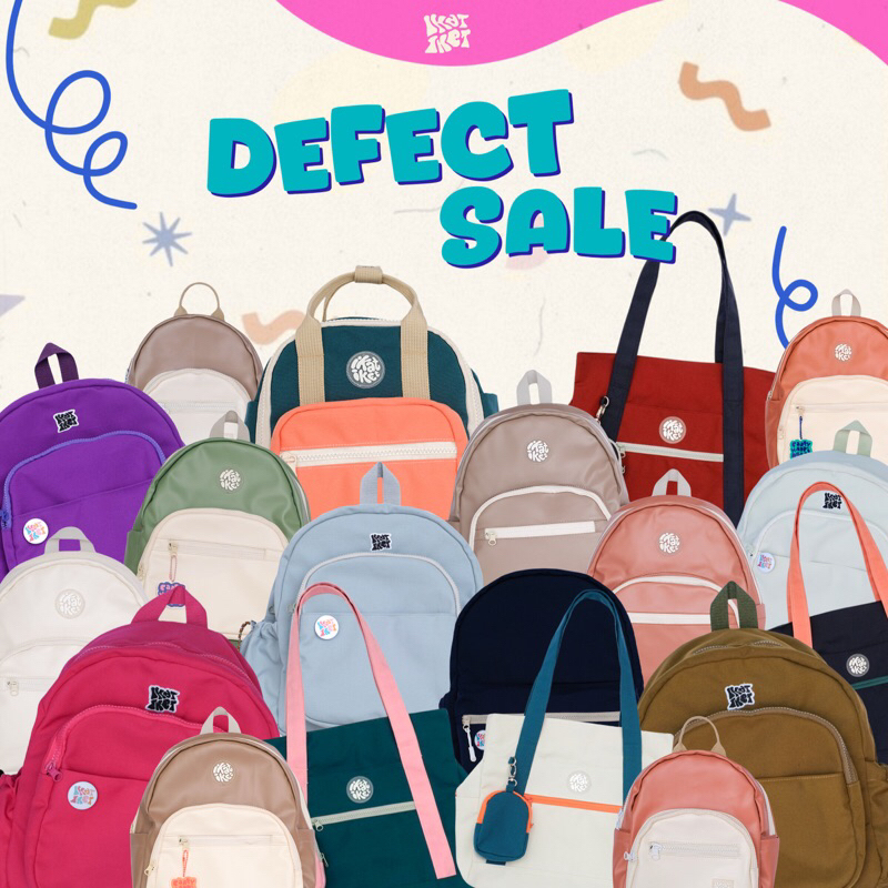 DEFECT TOTEBAG, TOTEPACK, BACKPACK IKATIKET