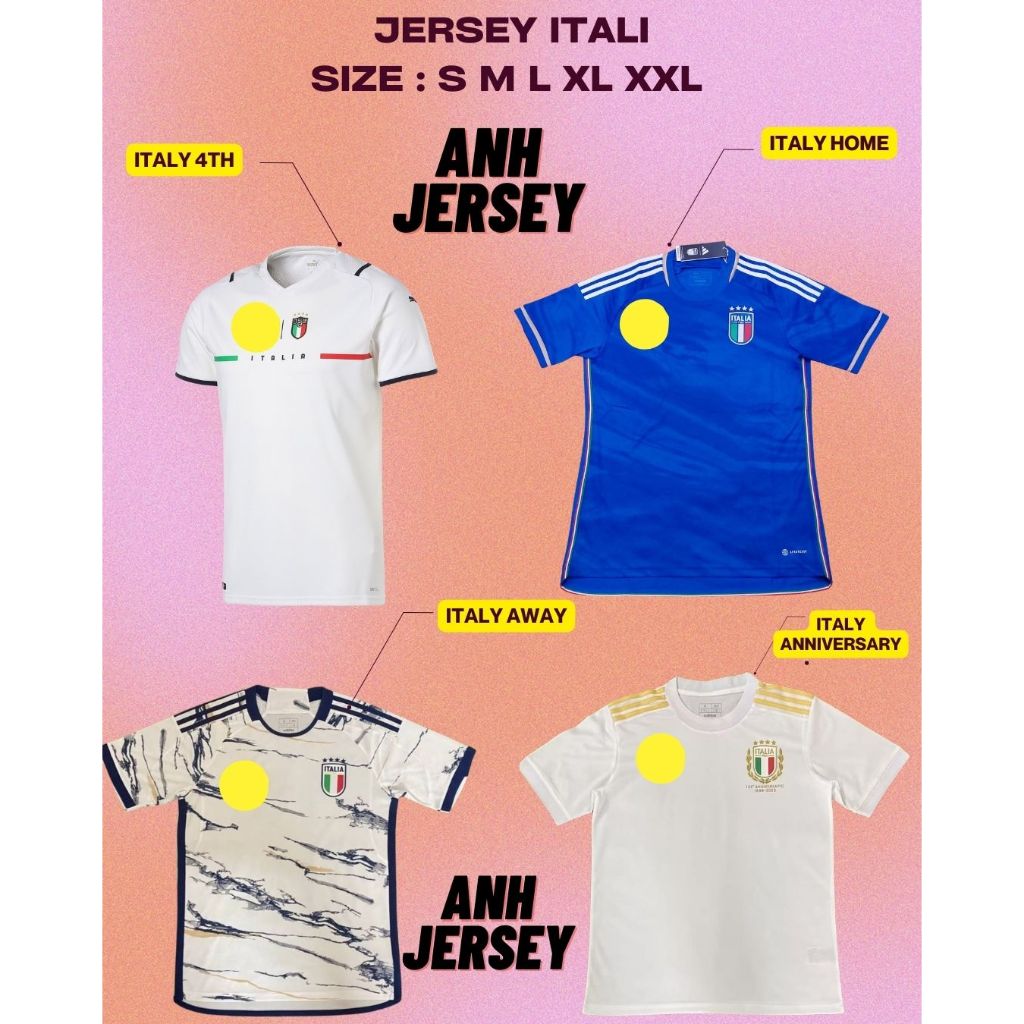 (JERSEY) BAJU BOLA NEGARA (ITALY) ITALIA HOME AWAY 4TH ANNIVERSARY 2022 2023 2024/KUALITAS IMPORT