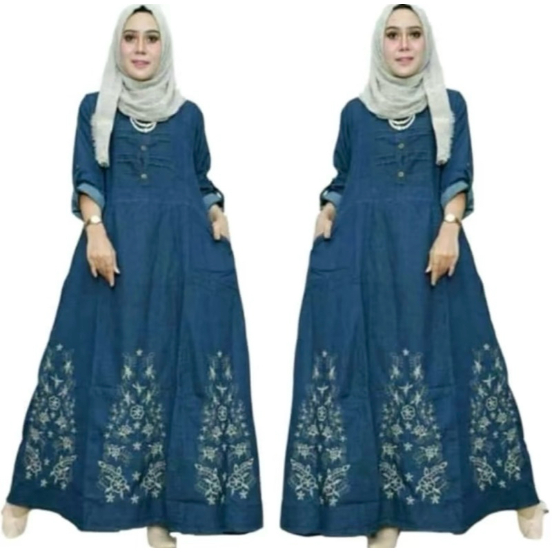 GAMIS JEANS WANITA/GAMIS JEANS BORDIR WANITA MODEL KEKINIAN BISA (COD)
