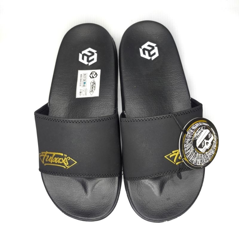 FUBAXS sandal slip on LOGO GOLD | sandal pria | sandal pria