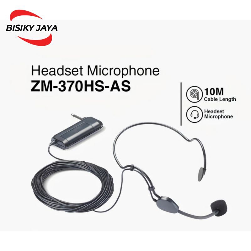 Microphone Headset Toa ZM-370HS AS / Mic Headset Toa ZM 370HS AS Original Toa