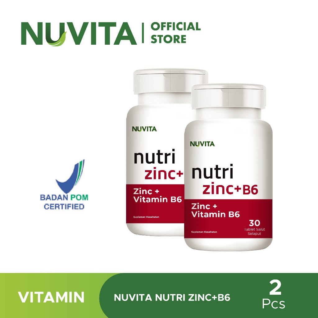 Nuvita Tri Zinc + Vitamin B6 - 30 Tablet [Twin Pack]