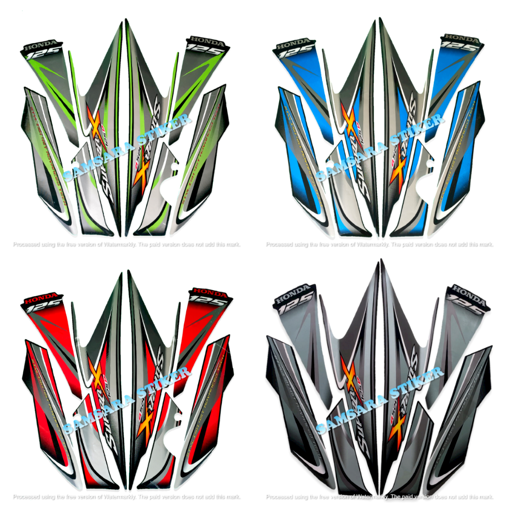 STICKER STRIPING LIST BODY MOTOR SUPRA X 125 2010 STD SEPASANG FULL SET