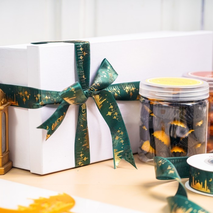 

(1ROLL=22METER) Pita Idul Fitri Pita hampers lebaran pita eid mubarak pita hampers lebaran 2,5cm