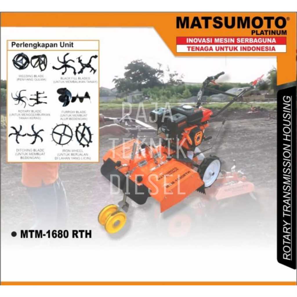 CULTIVATOR CAKAR BAJA MATSUMOTO MTM-1680 RTH + MGX 390 ORIGINAL KUALITAS TERBAIK
