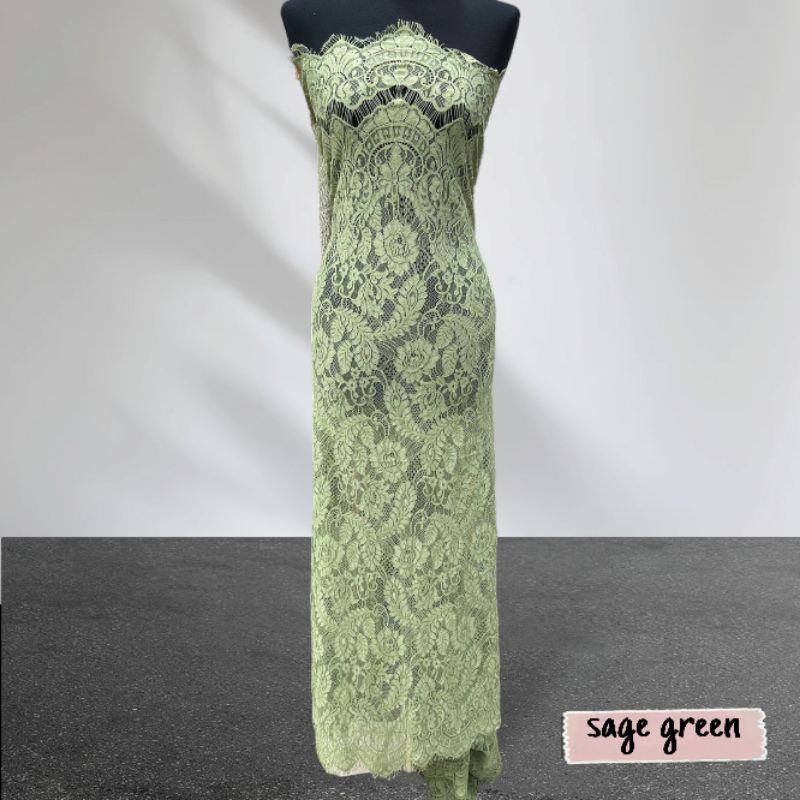 Bahan Kebaya Kain Brokat Semi Prancis Fatmawati