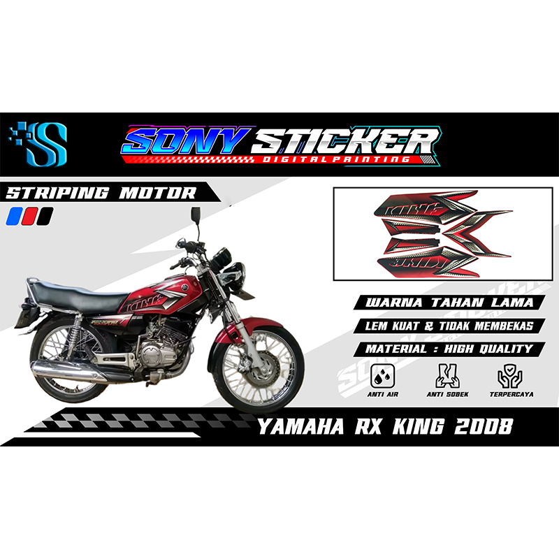 Stiker List Body Motor RX King 2008 - Striping Standar Yamaha RX King  Tahun 2008
