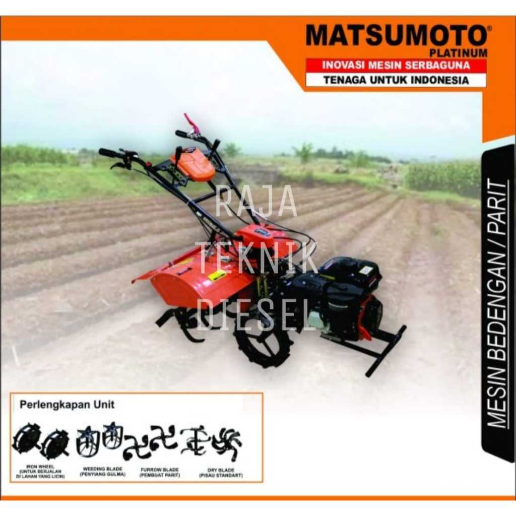 Mesin Bedengan Cultivator Tiller Matsumoto TYPE MTM - 900 RD ORIGINAL