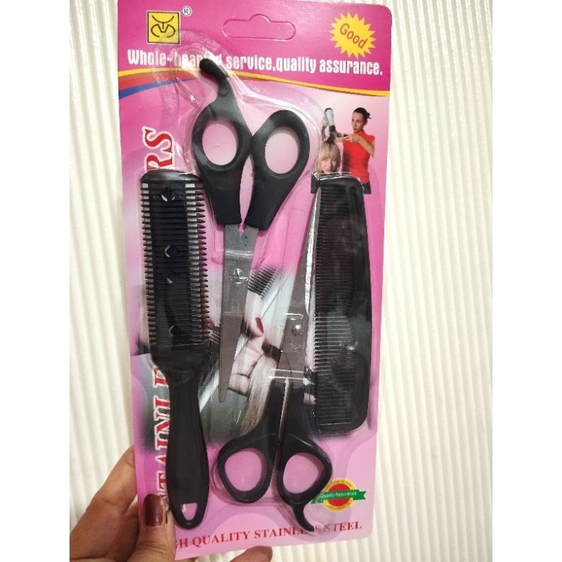Gunting Set|Set Cukur|Sisir Cukur 4in1|Alat Rambut Gunting