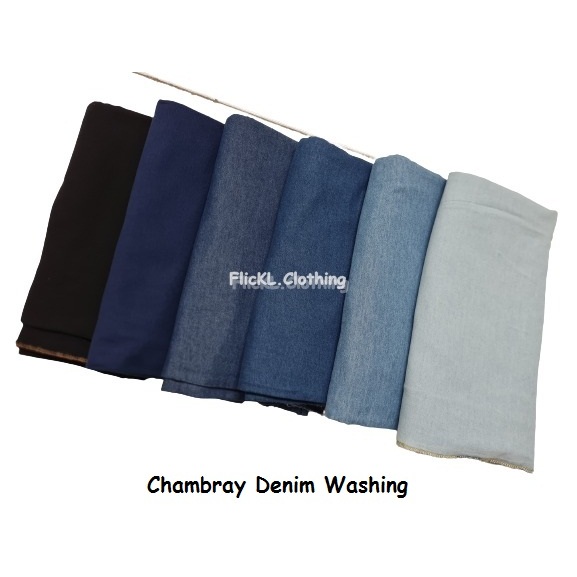 Kain Denim Wash 6oz Bahan Jeans Wash Denim 6oz Denim Chambray Washing