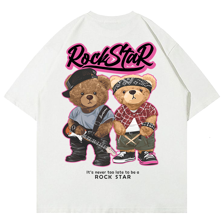 KAOS OVERSIZE PRIA & WANITA - UNIQEVE ROCKSTAR BEAR OVERSIZE T- Shirt