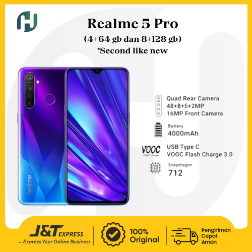 Realme 5 Pro 4/64gb 8/128gb - Second Like New - Unit Only