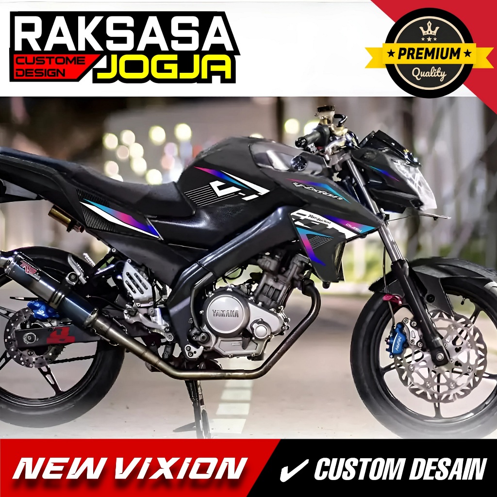 STRIPING VIXION NEW NVA NVL OLD TRANSPARAN CUSTOME HITAM BIRU PUTIH MERAH VINIL MAX DECAL HOLOGRAM B