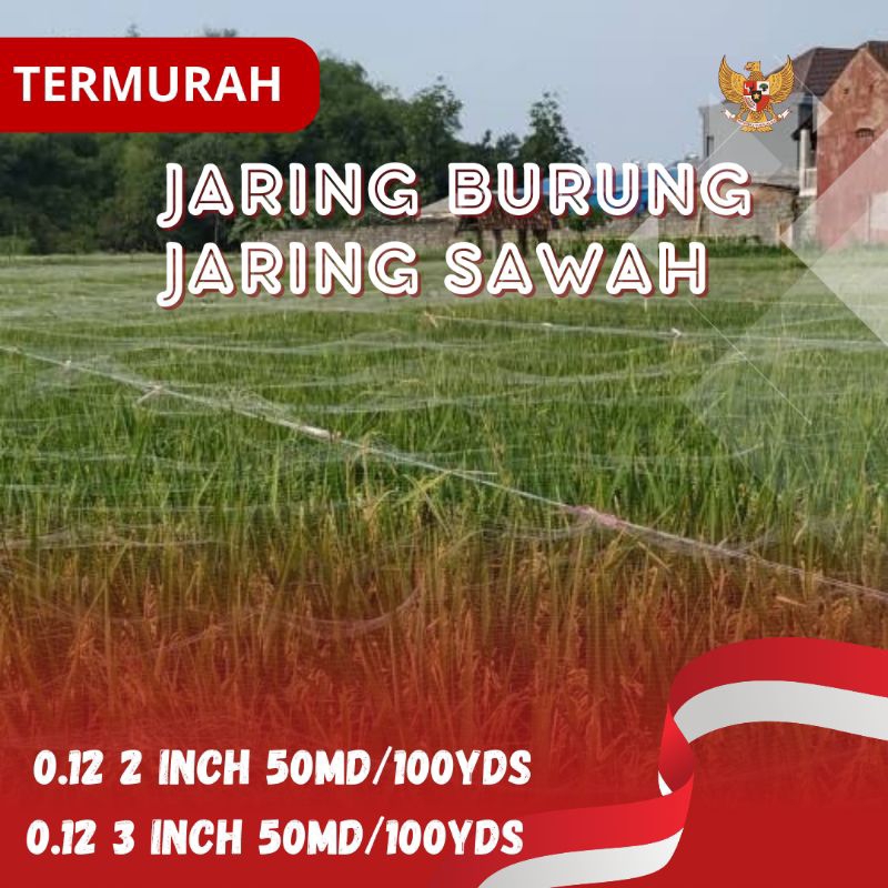 TERMURAH JARING PADI JARING SAWAH PANJANG 100YDS JARING BURUNG jaring perangkap burung emprit burung