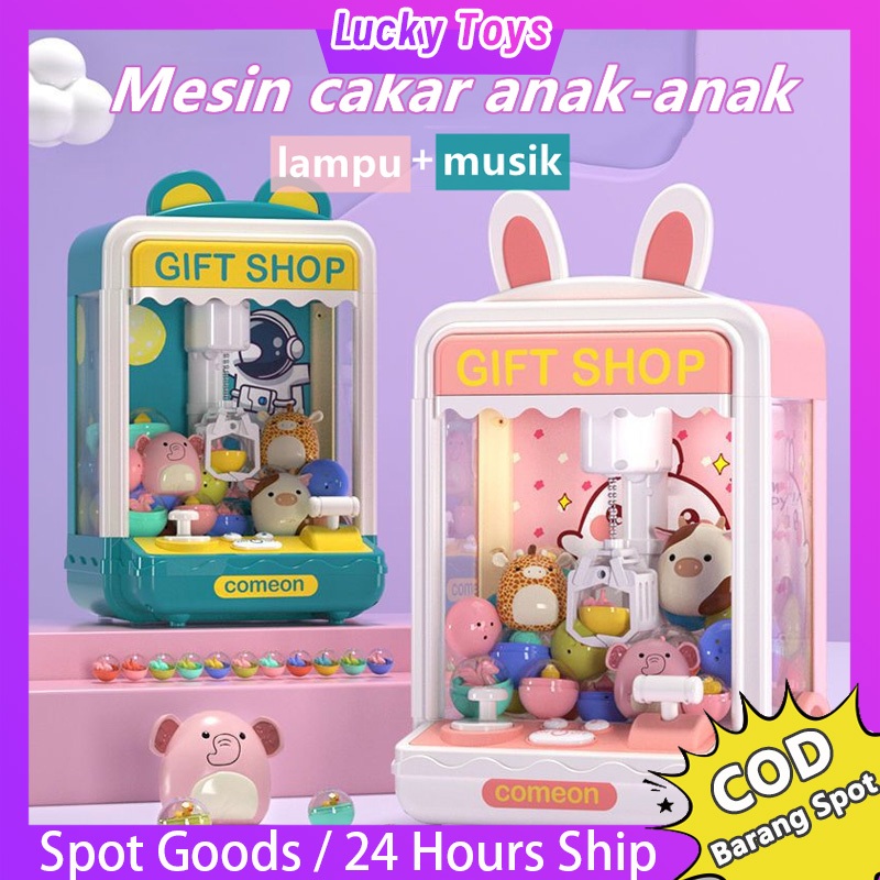 【COD】Mainan Mesin Capit Boneka Mainan Mesin Tangkap Boneka Mesin Cakar dengan Lampu dan Musik Menang