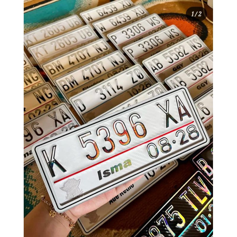 Plat Motor Variasi Custom Nama, Plat Nomor Motor Baut Tanam, Plat Akrilik, Plat Motor Custom Akrilik