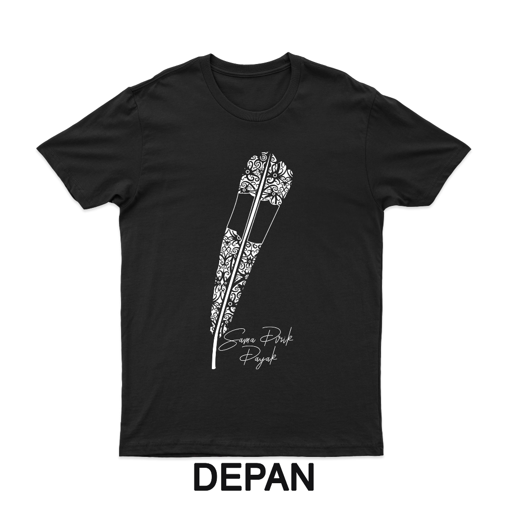 Baju Kaos Dayak Kalimantan Motif Dayak bulu Ruai | Hitam | Merah | Putih | Kuning | Mayar Clothing