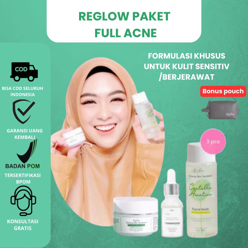 Reglow paket skincare acne berjerawat kusam aman bumil busui