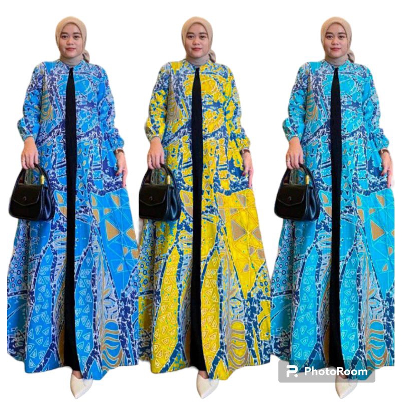 Gamis Batik Mix Moscrepe premium Wanita Busui Terbaru Gamis Batik Batik Jumbo Cardy Busui Mix Polos