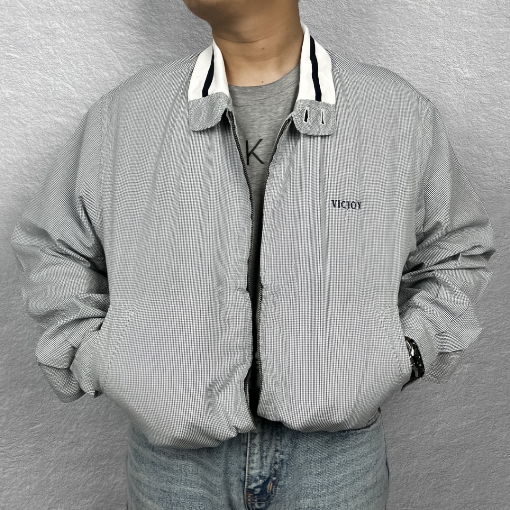 Jaket Casual Vintage Harrington Tracktop - Vicjoy Tartan