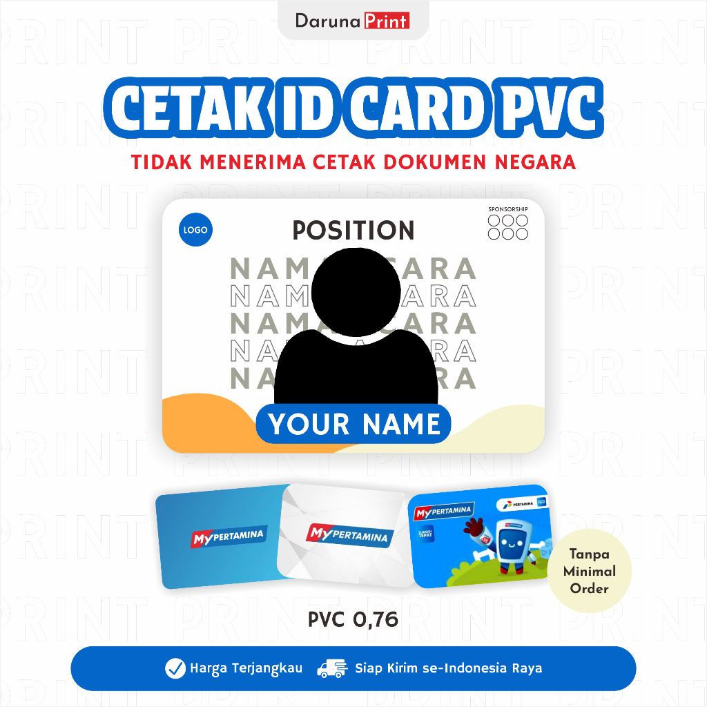 

Cetak Kartu ID Card / KTA / Kartu Member Bahan PVC